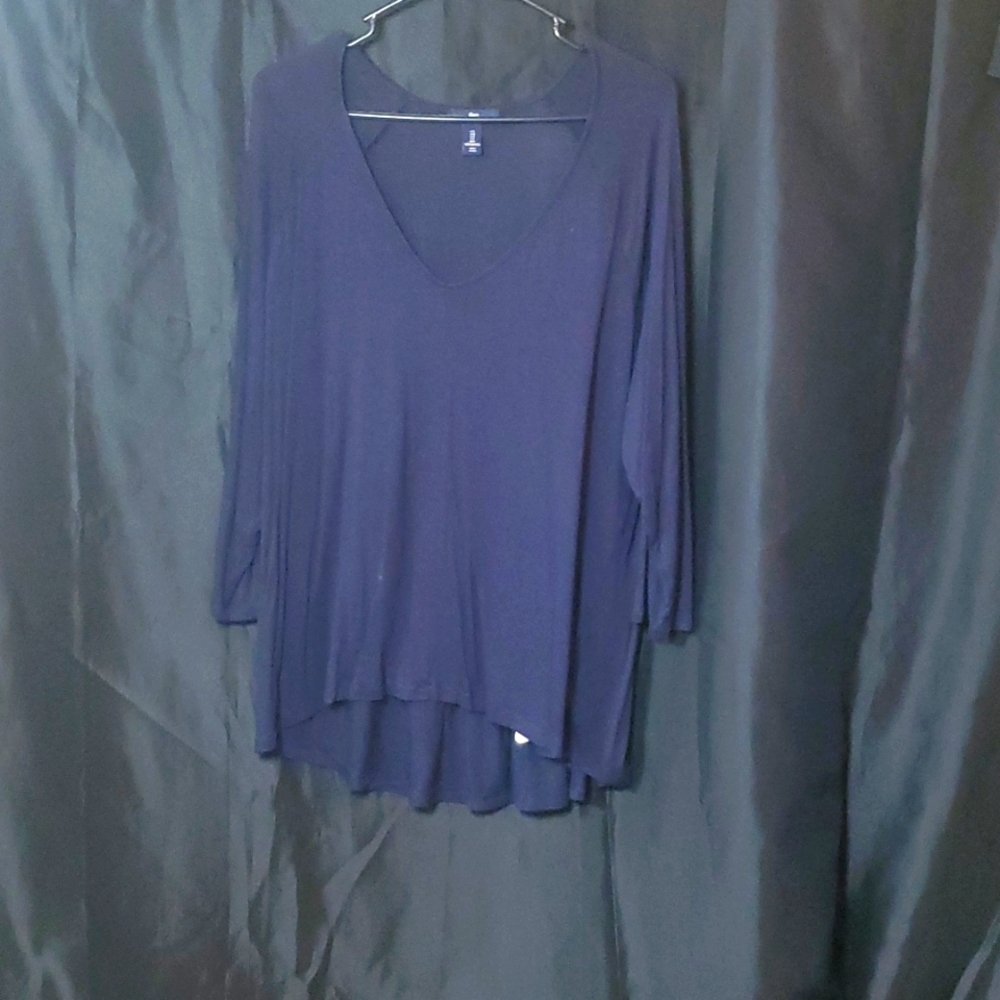 Gap 3/4 Sleeve Blue Top